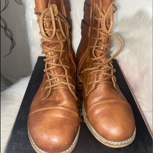 Charlotte Russe Tan Combat Boots